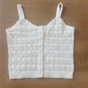 Universal Thread White Knit Button-Up Tank Top XS